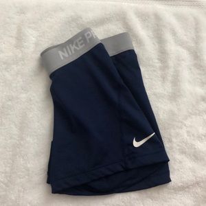 navy blue & grey nike pros